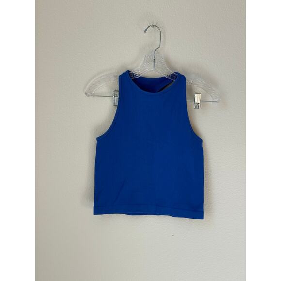 Free People Hayley Racerback Ribbed Brami Crop Top in Blue Size M/L - Picture 2 of 5